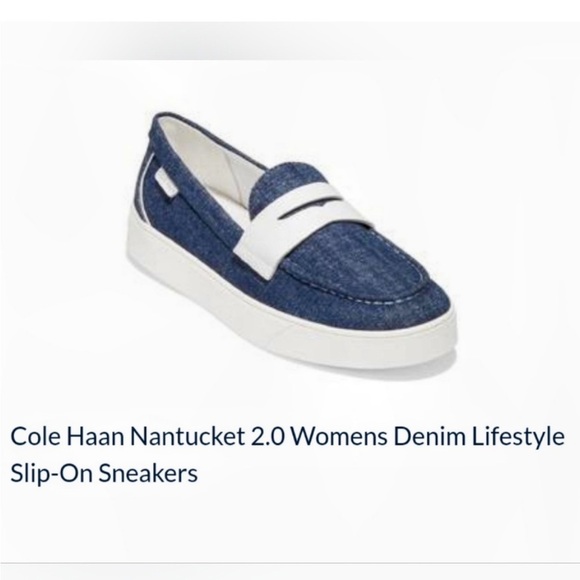 Cole‎ Haan Nantucket 2.0 Penny Loafers | Denim Navy | Size 7.5 | Excellent - Picture 2 of 10